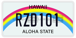 RZD101  license plate in HI