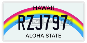 RZJ797  license plate in HI