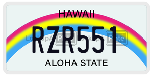 RZR551  license plate in HI