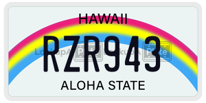 RZR943  license plate in HI