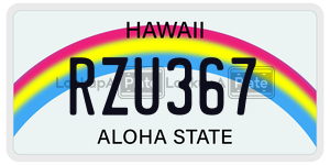 RZU367  license plate in HI