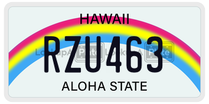 RZU463  license plate in HI