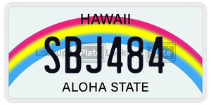 SBJ484 license plate in Hawaii