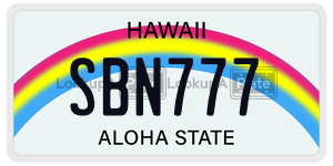 SBN777  license plate in HI