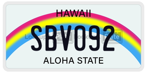 SBV092 license plate in Hawaii