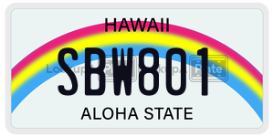 SBW801 license plate in Hawaii