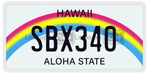SBX340  license plate in HI