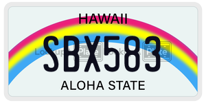 SBX583  license plate in HI