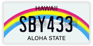 SBY433  license plate in HI