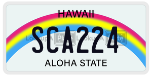 SCA224 license plate in Hawaii