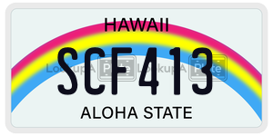SCF413 license plate in Hawaii