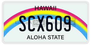 SCX609 license plate in Hawaii