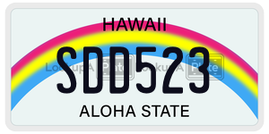 SDD523 license plate in Hawaii