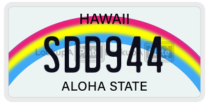SDD944 license plate in Hawaii
