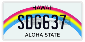 SDG637  license plate in HI