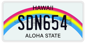 SDN654  license plate in HI