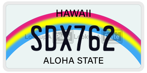 SDX762  license plate in HI