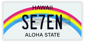 SE7EN license plate in Hawaii