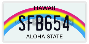 SFB654  license plate in HI