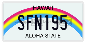 SFN195 license plate in Hawaii