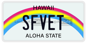 SFVET  license plate in HI
