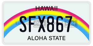 SFX867 license plate in Hawaii