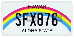 SFX876  license plate in HI
