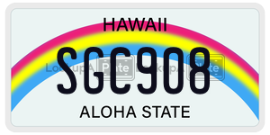 SGC908  license plate in HI