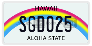 SGD025 license plate in Hawaii