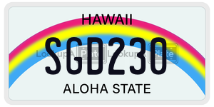 SGD230  license plate in HI