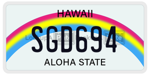 SGD694  license plate in HI