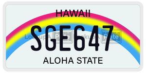 SGE647  license plate in HI