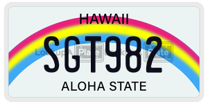 SGT982  license plate in HI