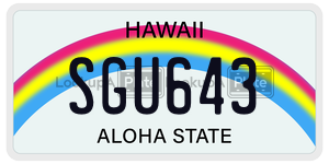 SGU643  license plate in HI