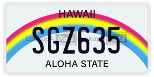 SGZ635  license plate in HI