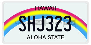SHJ323 license plate in Hawaii