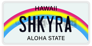 SHKYRA  license plate in HI