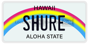 SHURE  license plate in HI