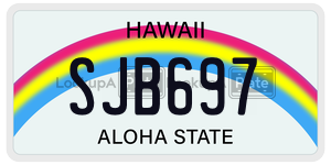 SJB697 license plate in Hawaii
