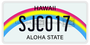 SJC017 license plate in Hawaii