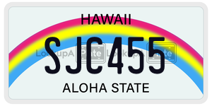SJC455  license plate in HI