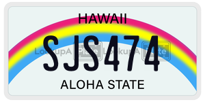 SJS474 license plate in Hawaii
