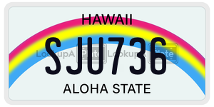 SJU736  license plate in HI