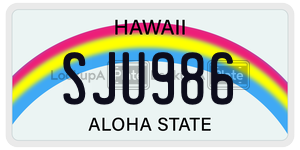 SJU986  license plate in HI