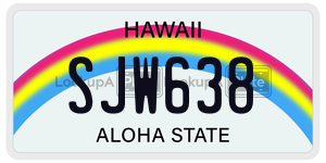 SJW638 license plate in Hawaii