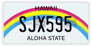 SJX595  license plate in HI