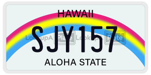 SJY157  license plate in HI