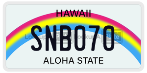 SNB070  license plate in HI