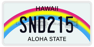 SND215  license plate in HI