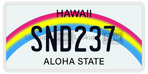 SND237  license plate in HI